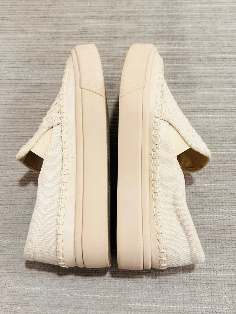 Dolce Vita Saydi Ivory Crochet Knit Slip On Platform Sneakers 7